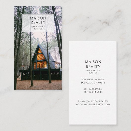 モダン不動産仲介業者実在不動産 名刺 (正面/裏面)