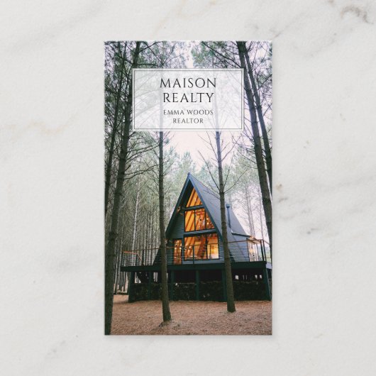 モダン不動産仲介業者実在不動産 名刺 (正面)