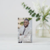 モダン不動産仲介業者実在写真名刺 名刺 (スタンド正面)