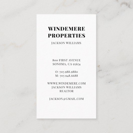 モダン不動産仲介業者実在写真名刺 名刺 (裏面)