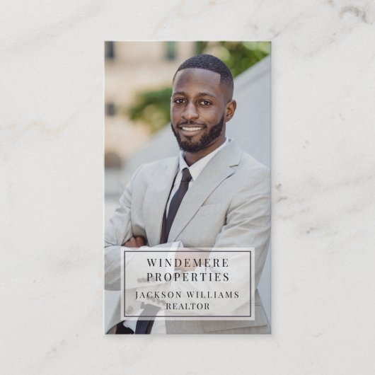 モダン不動産仲介業者実在写真名刺 名刺 (正面)