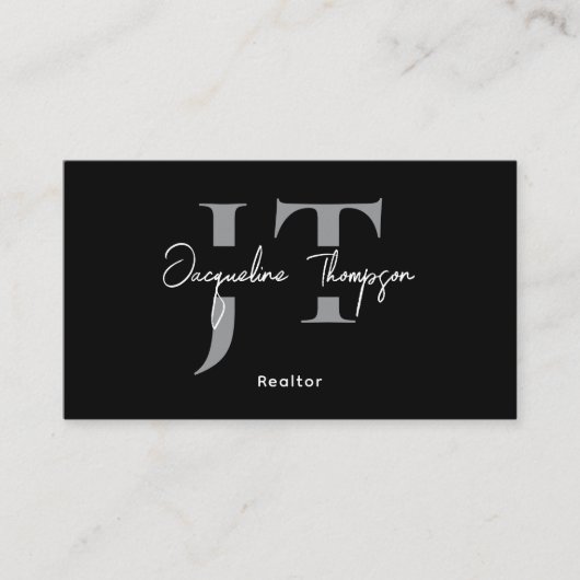 モダン不動産仲介業者実在Estate Agent写真QRコード 名刺 (正面)