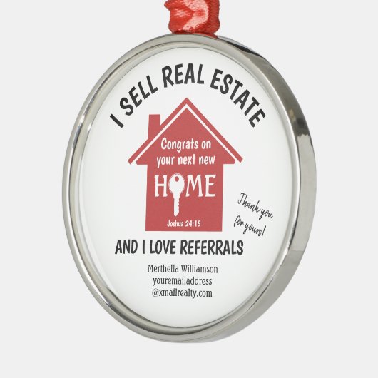 モダン不動産仲介業者私が不動産を売実在る メタルオーナメント (左)