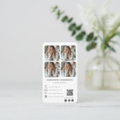 モダン不動産仲介業者&フォトグラファー写真グリッド&QRコード 名刺 (スタンド正面)