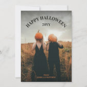 モダン不気味シンプルハッピーハローウィン シーズンカード (正面)