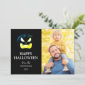 モダン不気味Pumpkin Scriptハロウィーン写真 シーズンカード (スタンド正面)