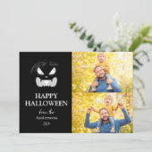 モダン不気味Pumpkin Scriptハロウィーン写真 シーズンカード (スタンド正面)