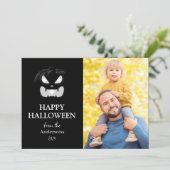 モダン不気味Pumpkin Scriptハロウィーン写真 シーズンカード (スタンド正面)