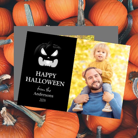 モダン不気味Pumpkin Scriptハロウィーン写真 シーズンカード