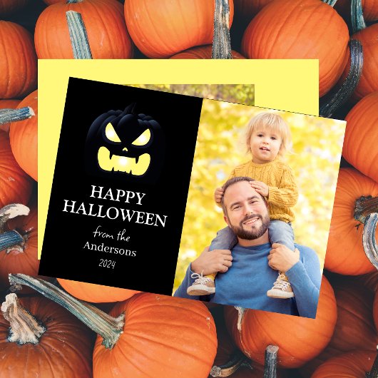 モダン不気味Pumpkin Scriptハロウィーン写真 シーズンカード