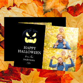 モダン不気味Pumpkin Scriptハロウィーン写真 シーズンカード