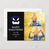 モダン不気味Pumpkin Scriptハロウィーン写真 シーズンポストカード (正面/裏面)