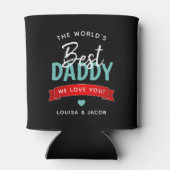 モダン世の中の最高のパパパーソナライズされた 缶クーラー (裏面)