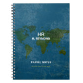 モダン世界地図動揺して青 ノートブック (正面)