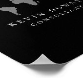 モダン世界地図 ブラック ビジネス ロゴ 看板 ポスター (角)