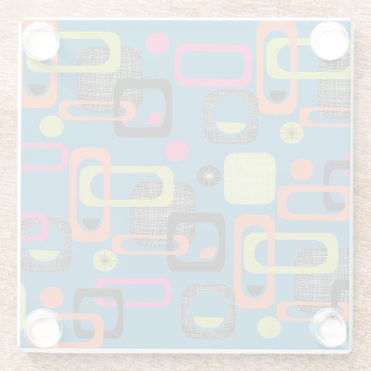 モダン世紀半ファンキーば幾何学模様 ガラスコースター (裏面)