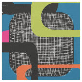 モダン世紀半ファンキーば幾何学模様 ファブリック (クローズアップ)