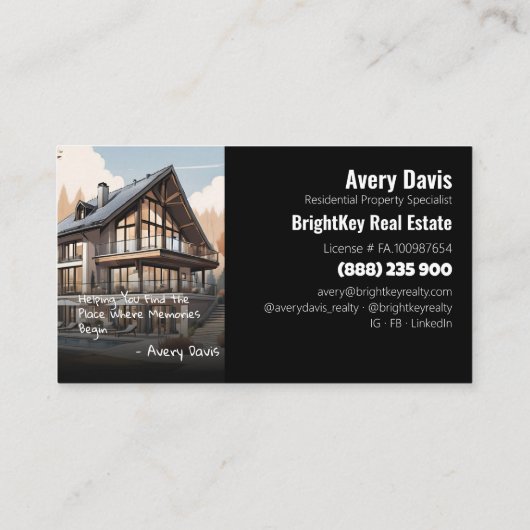 モダン両側実在財 名刺 (裏面)