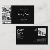 モダン両面アーキテクトの黒と青写真 名刺 (正面/裏面)