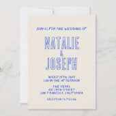 モダン両面ハンドハ書ンレトロ結婚の 招待状 (正面)