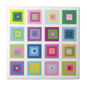 モダン中世紀のカラフル正方形パターン タイル (正面)