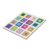 モダン中世紀のカラフル正方形パターン タイル (側面)