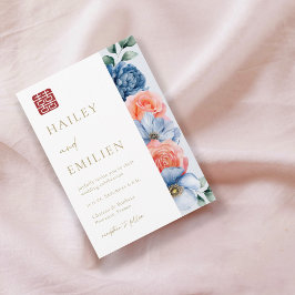モダン中国のエレガント結婚フローラ 招待状
