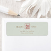 モダン中国のミニマエレガントル結婚者 ラベル (インサイチュ)