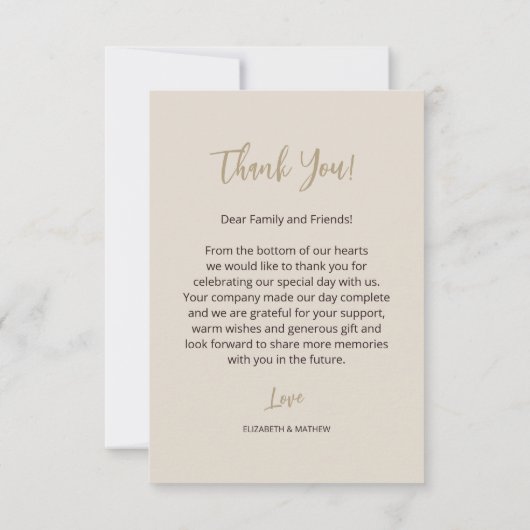 モダン中国の結婚写真 サンキューカード (裏面)