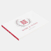 モダン中国のDouble Happiness結婚 Guest Book ゲストブック (コーナー)