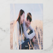 モダン中国のNew Year of Snake Photo Red金ゴールド 箔シーズンカード (裏面)