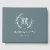 モダン中国式双喜字 結婚式 ゲストブック (正面)