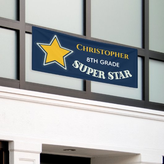 モダン中学卒業生すごい形 横断幕 (ビルの外側)