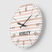 モダン中立ストライプ ラージ壁時計 (傾斜)