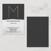 モダン丸いグレーのモノグラムスタイリッシュ名刺 名刺 (正面/裏面)