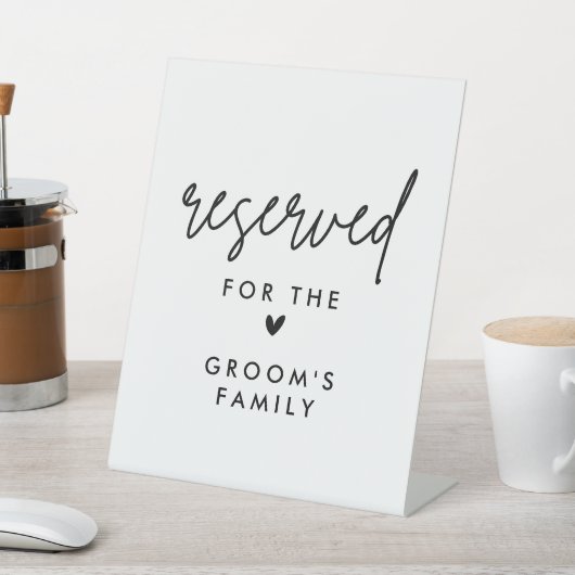 モダン予約の新郎の結婚テーブルシンボルや象徴 台座サイン (インサイチュ)