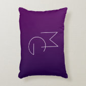 モダン二イニシャル |深い紫パステルグラデーションス アクセントクッション (正面(垂直))
