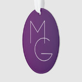 モダン二イニシャル |深い紫パステルグラデーションス オーナメント (正面)