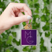 モダン二イニシャル |深い紫パステルグラデーションス キーホルダー (手)