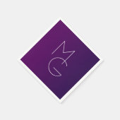 モダン二イニシャル |深い紫パステルグラデーションス スタンダードカクテルナプキン (角)