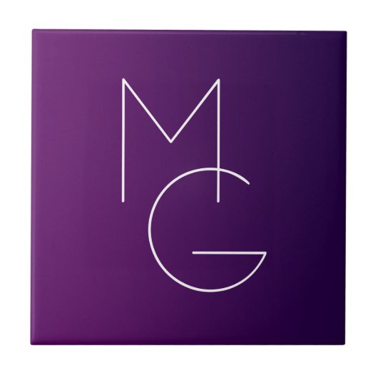 モダン二イニシャル |深い紫パステルグラデーションス タイル (正面)