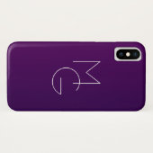 モダン二イニシャル |深い紫パステルグラデーションス Case-Mate iPhoneケース (裏面(横))