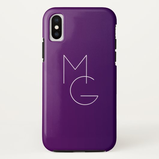 モダン二イニシャル |深い紫パステルグラデーションス Case-Mate iPhoneケース (裏面)