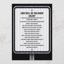 モダン交通標識クイズパーティーゲーム 招待状