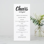 モダン任意の年30歳の誕生日パーティーメニューのスクリプト メニュー (スタンド正面)