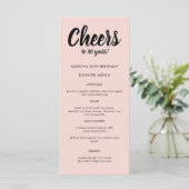 モダン任意の年30歳の誕生日パーティーメニューのスクリプト メニュー (スタンド正面)