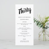 モダン任意の年30歳の誕生日パーティーメニューのスクリプト メニュー (スタンド正面)