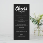 モダン任意の年30歳の誕生日パーティーメニューのスクリプト メニュー (スタンド正面)