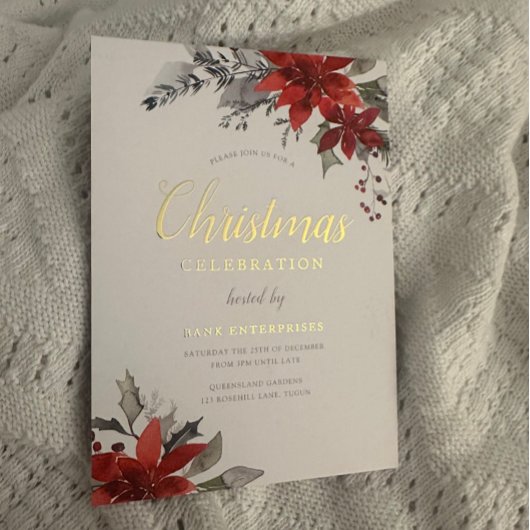 モダン企業のエレガントパーティー金ゴールド 箔招待状