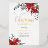 モダン企業のエレガントパーティー金ゴールド 箔招待状 (正面)